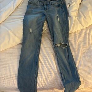 Hollister Light Blue Distressed Straight Leg Jeans